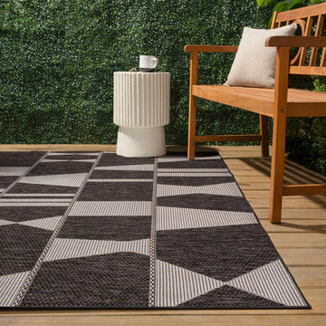 Odette Modern Geometric Abstract Two-tone Indoor/Outdoor Area Rug